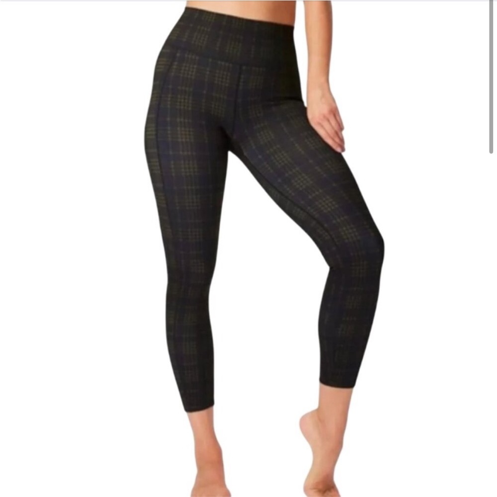 Sweaty Betty Super Sculpt Pocket 7/8 Leggings Green Plaid Size M
